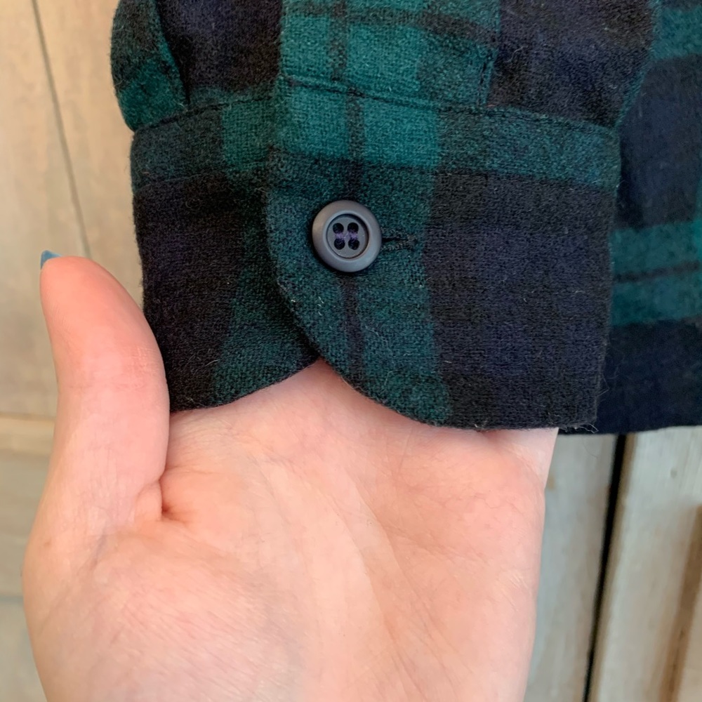 Pendleton | Green Tartan Wool Button Up Shirt - Picture 4 of 6
